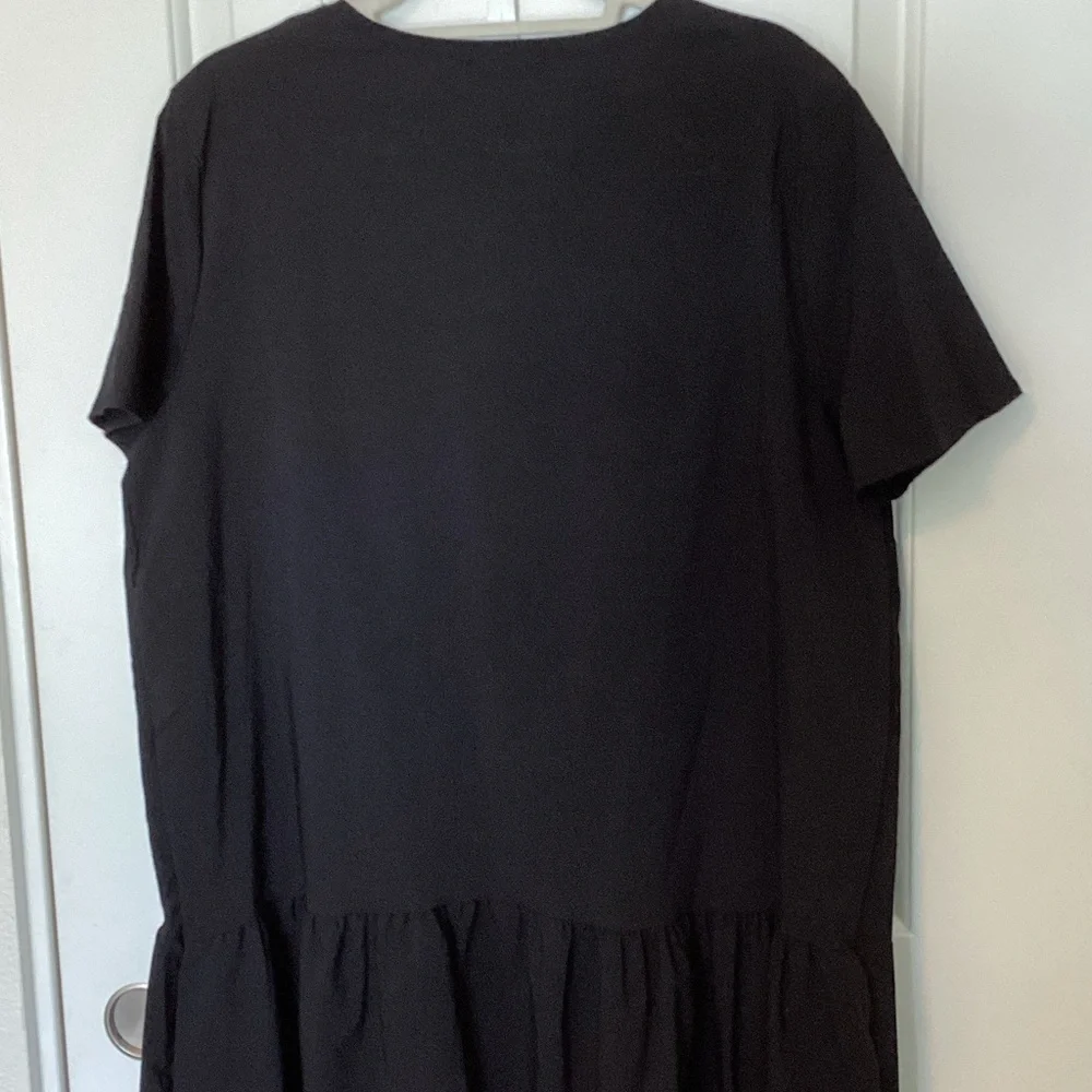 Zara Black Drop Waist Dress L NWT - Picture 4 of 8